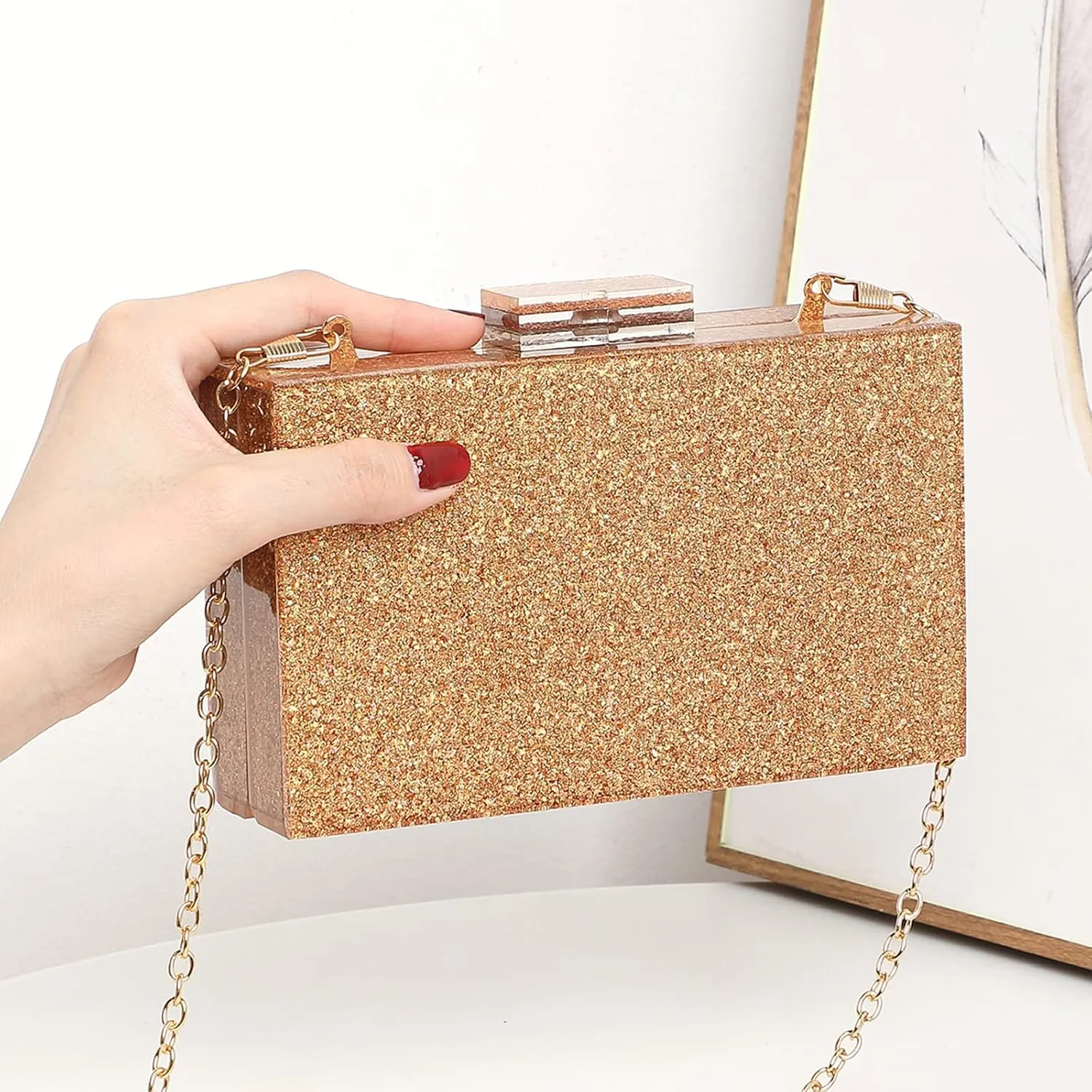LETODE Acrylic Clutch Bags Purse Perspex Bag Handbags for Women