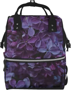 Lilac Diaper Bag Backpack Large Capacity Multifunction with Insulated Pockets Waterproof Baby Diaper Bags Baby Travel Essentials for Dads, Moms, Newborns