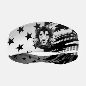 Lion Black and White USA Tryton Ultra Double-Side Wide Headband