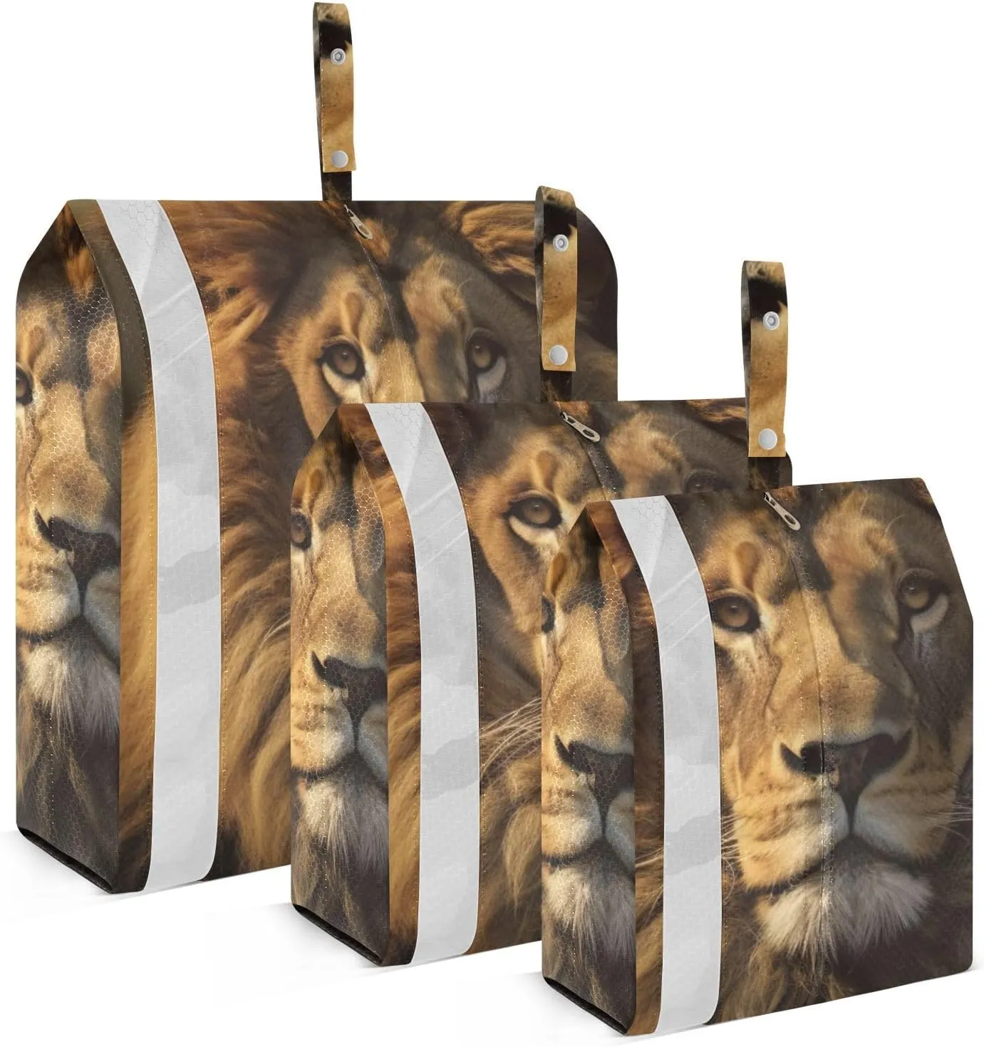 Lion Compression Packing Cubes, 3pcs Compressible Expandable Travel Packing Organizer, Travel Cubes for Suitcase Carry On