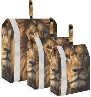 Lion Compression Packing Cubes, 3pcs Compressible Expandable Travel Packing Organizer, Travel Cubes for Suitcase Carry On