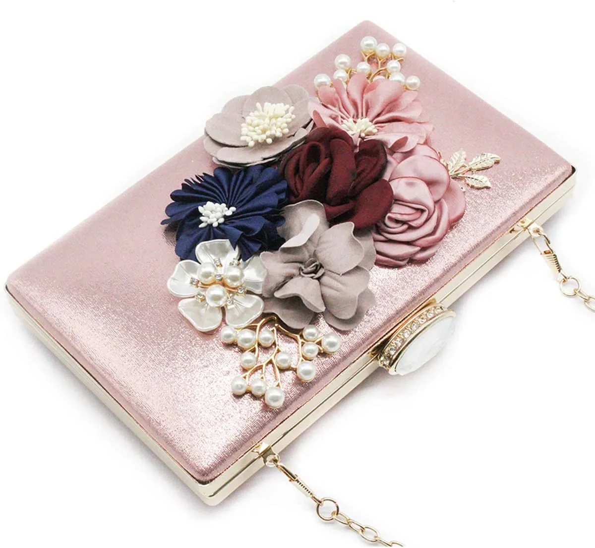 meilun Women's Pearl Clutch Purses Glliter Banquet Handbag Evening Bags