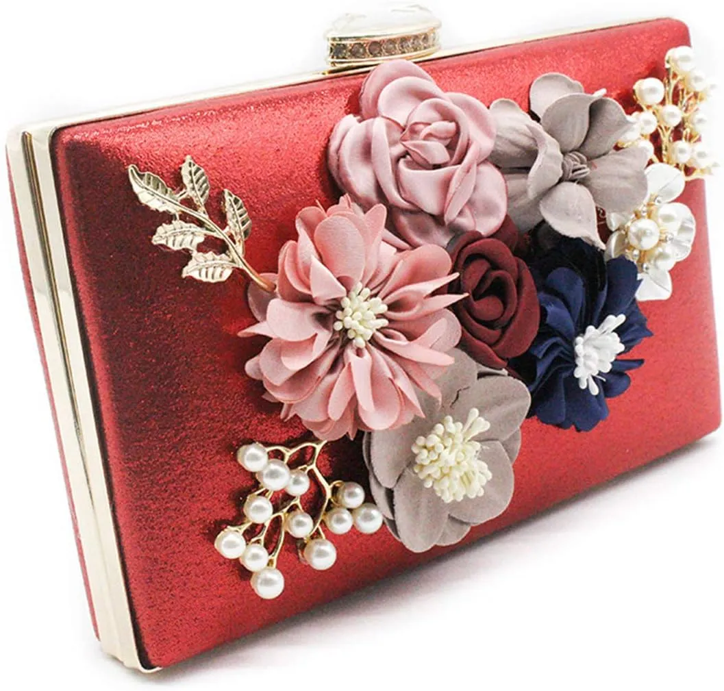 meilun Women's Pearl Clutch Purses Glliter Banquet Handbag Evening Bags
