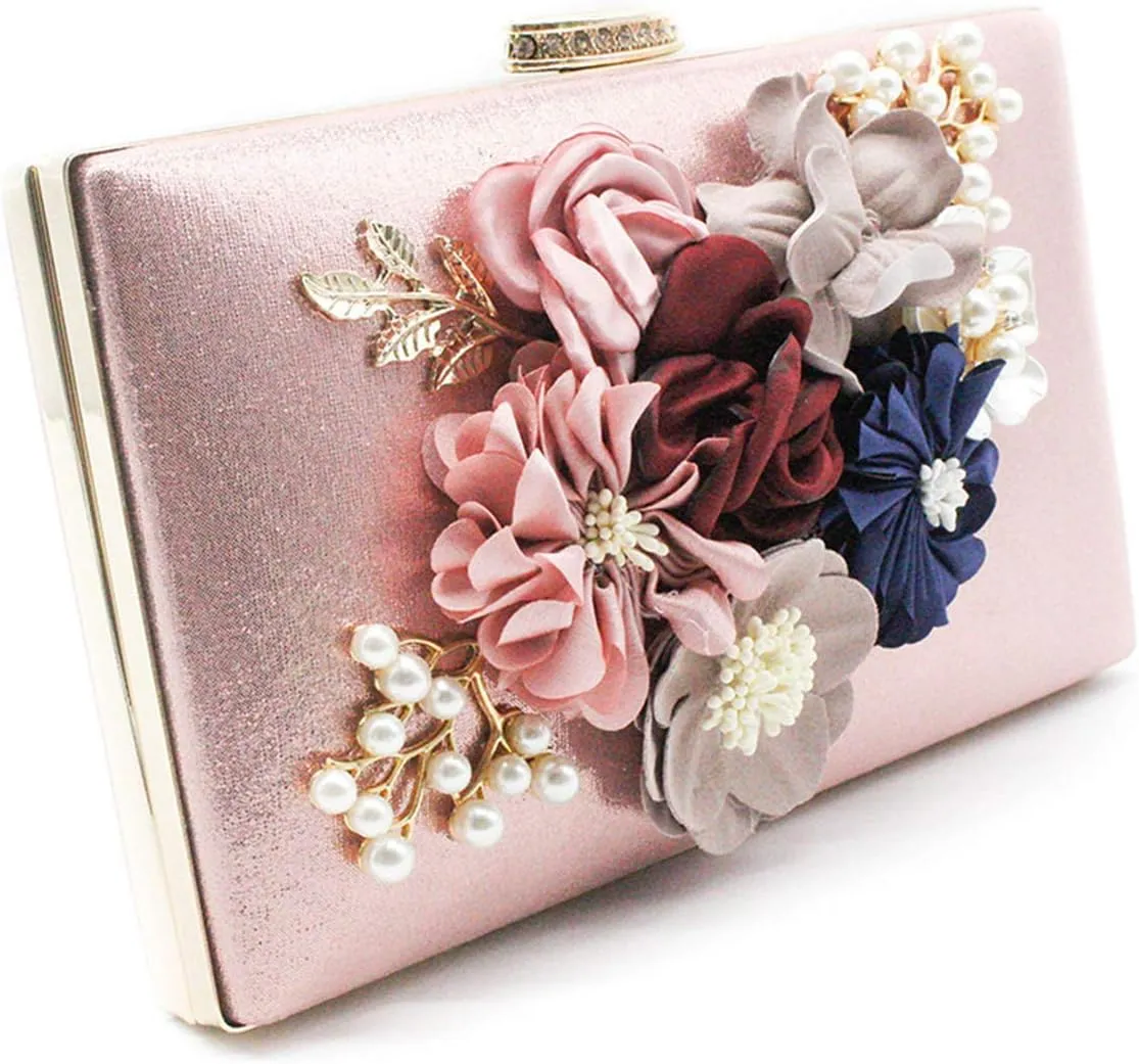 meilun Women's Pearl Clutch Purses Glliter Banquet Handbag Evening Bags