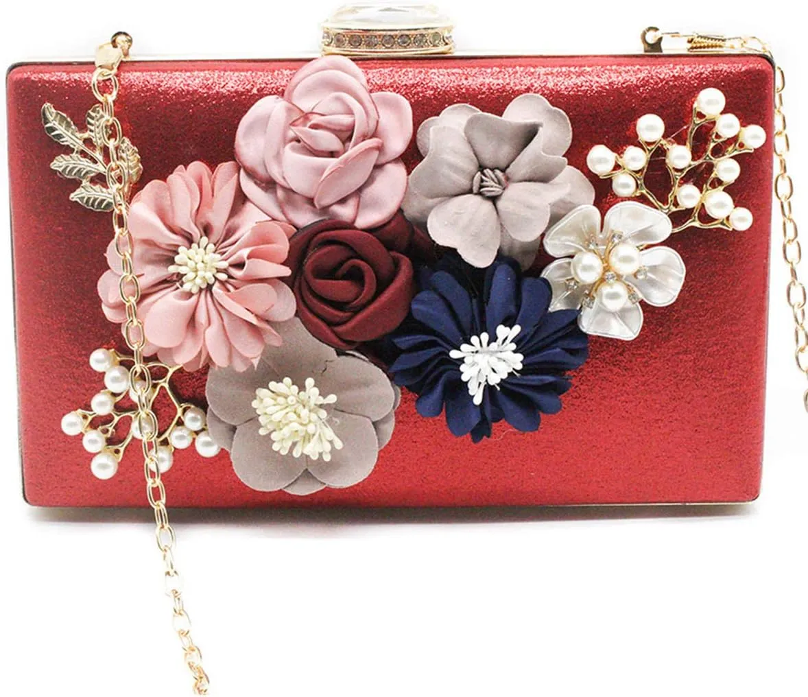 meilun Women's Pearl Clutch Purses Glliter Banquet Handbag Evening Bags