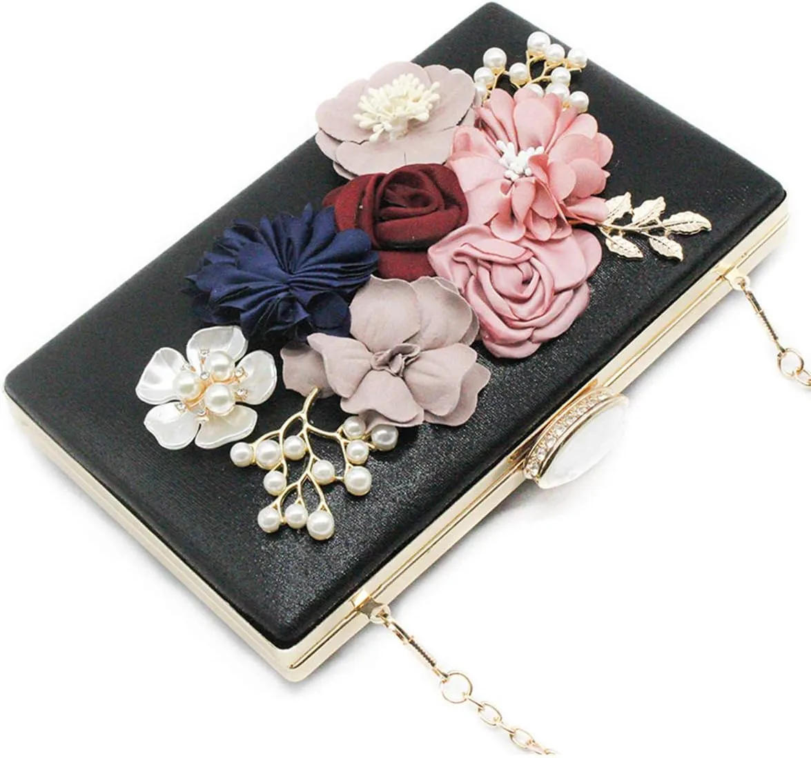 meilun Women's Pearl Clutch Purses Glliter Banquet Handbag Evening Bags
