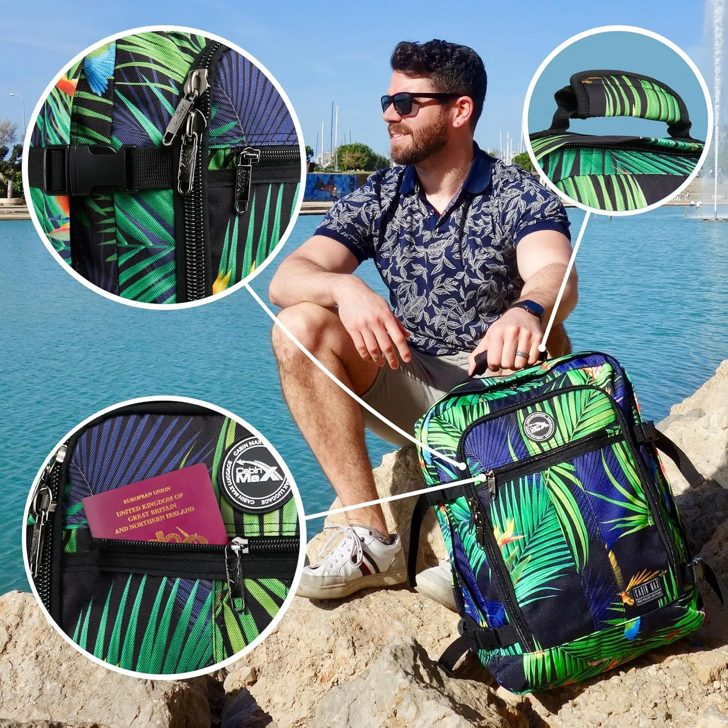 Metz 30L Travel Bag 18x14x8inch (45x36x20cm)-Backpack/Weekender Bag Ideal Underseat Carry on Luggage Fits Southwest Airlines and Many More (Navajo Blue)