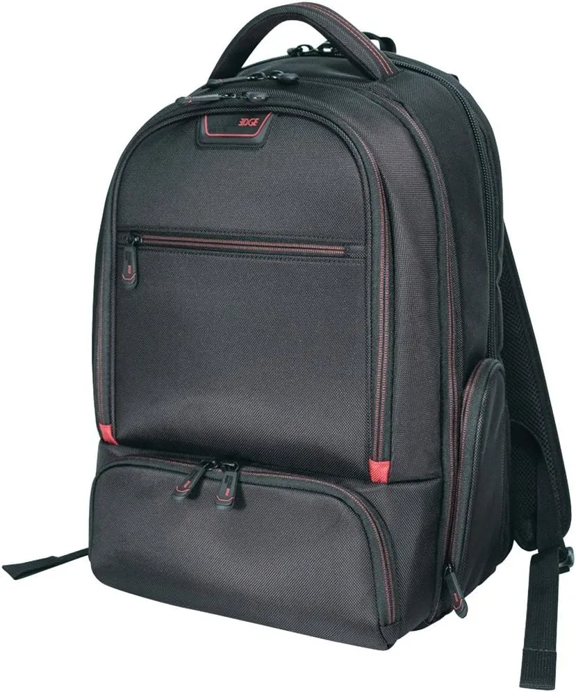 Mobile Edge Professional Laptop Backpack for Men and Women, Compatible with Mac 16-17" Laptops, TSA-Friendly, Black/Red