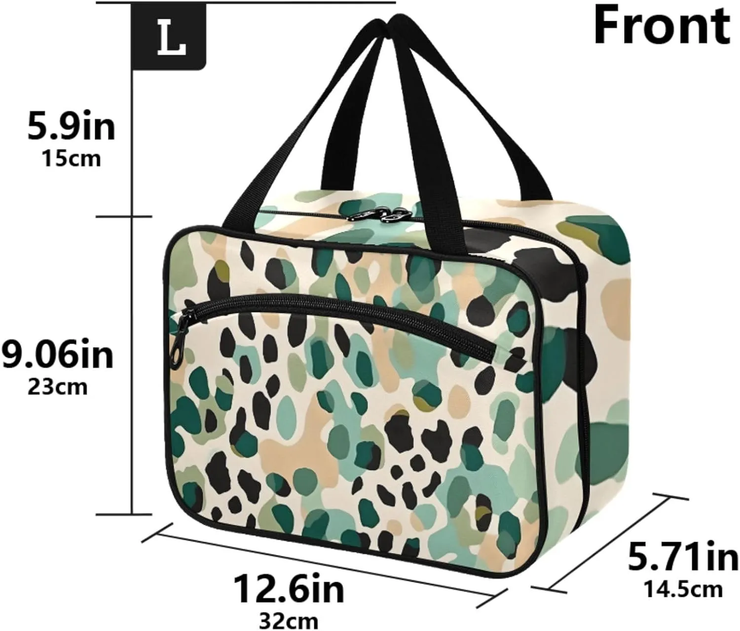 MUKJHOI Hanging Travel Toiletry Bag  4 Zippered Compartments, Transparent Organizer, Compact & Water-Resistant for Gym, Camping, Hotel  Cute Cheetah (2)