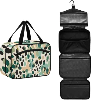 MUKJHOI Hanging Travel Toiletry Bag  4 Zippered Compartments, Transparent Organizer, Compact & Water-Resistant for Gym, Camping, Hotel  Cute Cheetah (2)