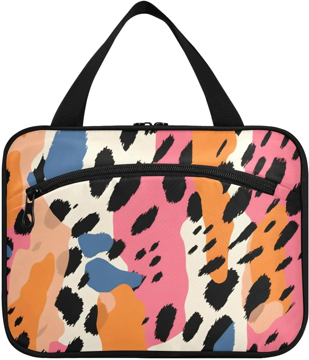MUKJHOI Hanging Travel Toiletry Bag  4 Zippered Compartments, Transparent Organizer, Compact & Water-Resistant for Gym, Camping, Hotel  Cute Cheetah (3)