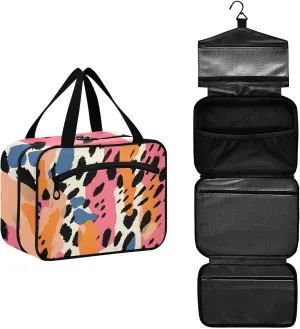 MUKJHOI Hanging Travel Toiletry Bag  4 Zippered Compartments, Transparent Organizer, Compact & Water-Resistant for Gym, Camping, Hotel  Cute Cheetah (3)