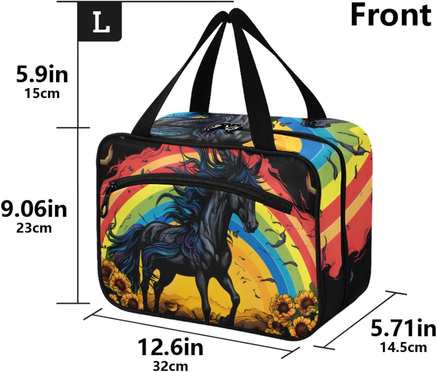 MUKJHOI Hanging Travel Toiletry Bag  4 Zippered Compartments, Transparent Organizer, Compact & Water-Resistant for Gym, Camping, Hotel  Horse (19)