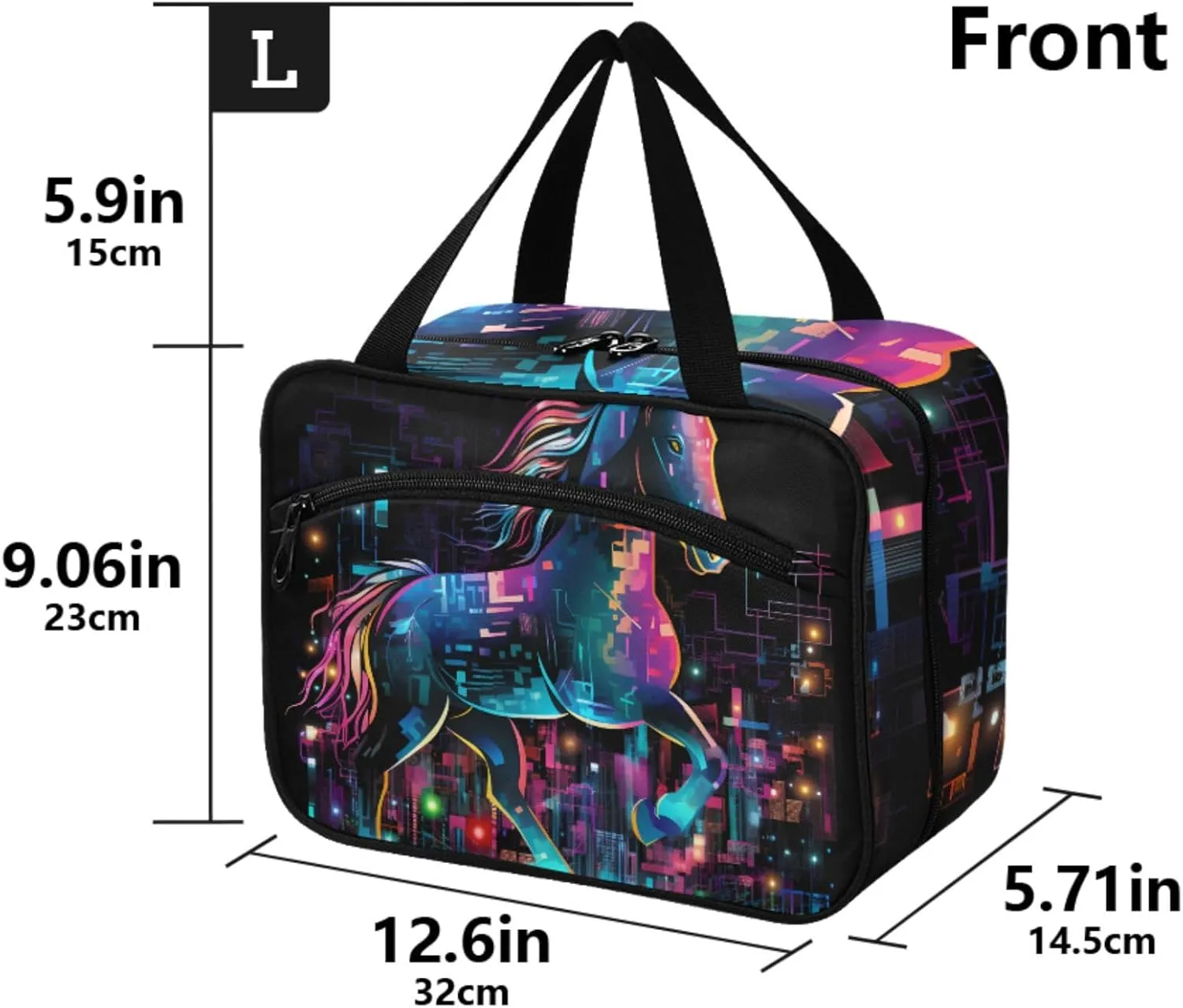 MUKJHOI Hanging Travel Toiletry Bag  4 Zippered Compartments, Transparent Organizer, Compact & Water-Resistant for Gym, Camping, Hotel  Horse (20)