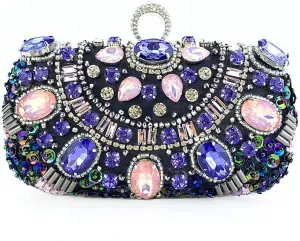 Multicolor Rhinestone Bags Women Handbag Chains Shoulder Evening Bags Clutch Purse