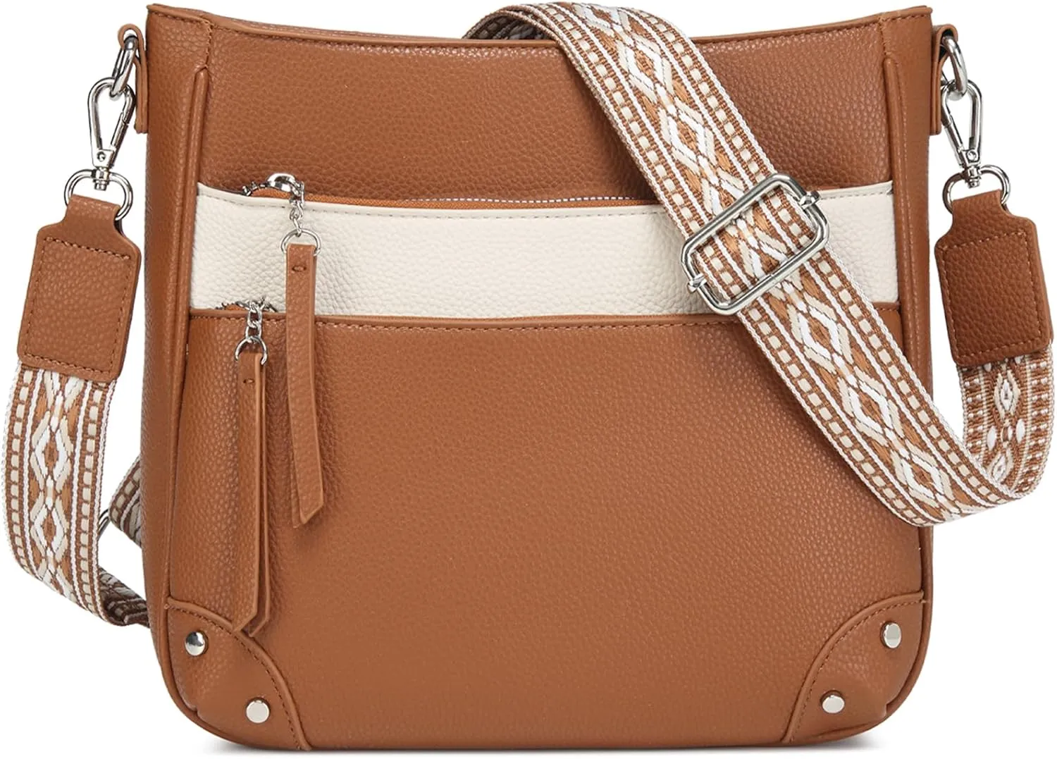 MYHOZEE Crossbody Bags for Women Leather Crossbody Purses With Adjustable Guitar Strap Trendy Hobo Women's Shoulder Bag