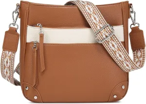 MYHOZEE Crossbody Bags for Women Leather Crossbody Purses With Adjustable Guitar Strap Trendy Hobo Women's Shoulder Bag