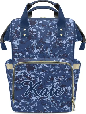 Navy Camouflage Mummy Bags Custom Personalized with Name Diaper Bags Backpack Gifts