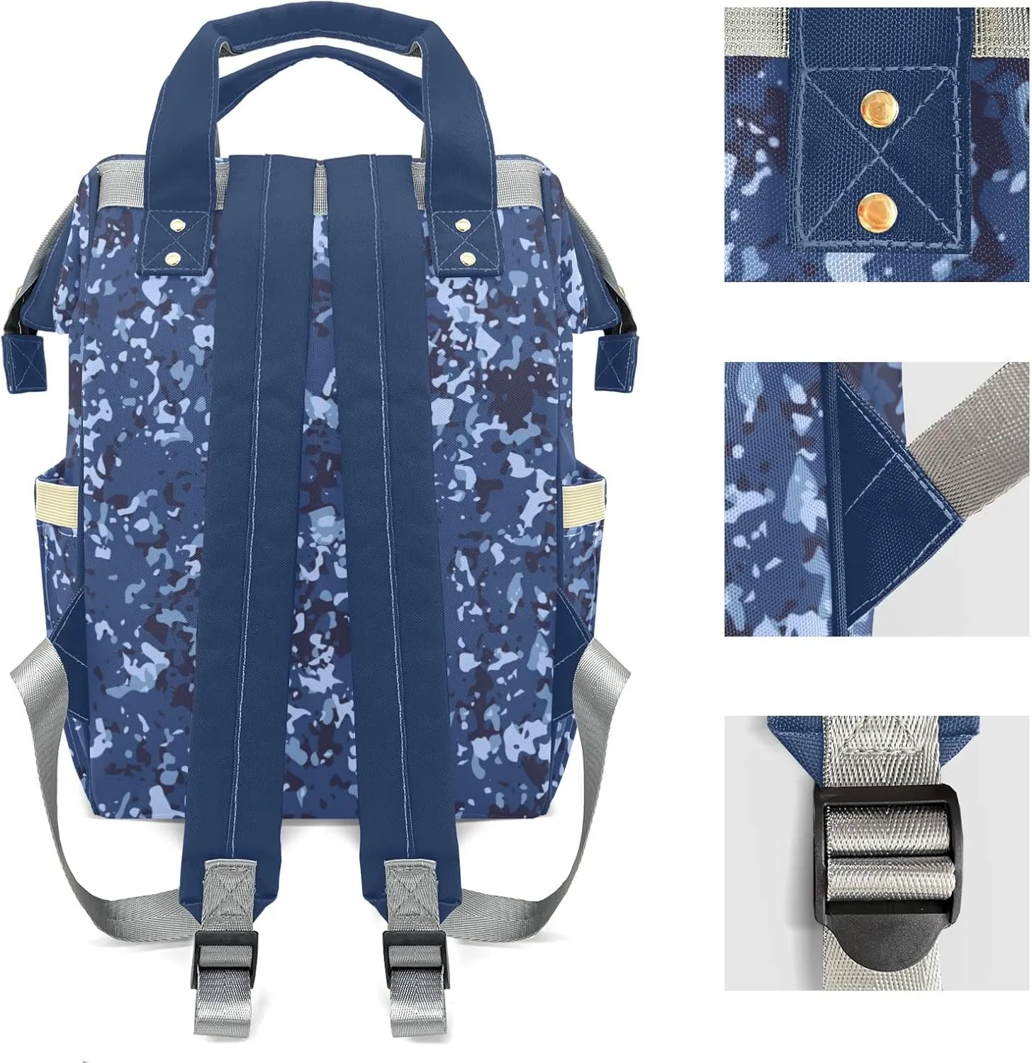 Navy Camouflage Mummy Bags Custom Personalized with Name Diaper Bags Backpack Gifts