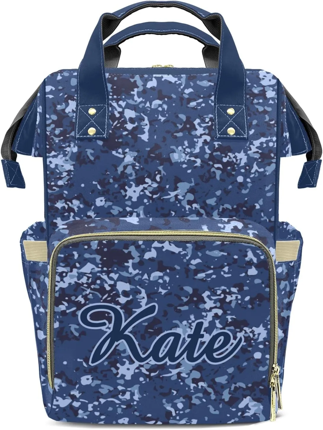 Navy Camouflage Mummy Bags Custom Personalized with Name Diaper Bags Backpack Gifts