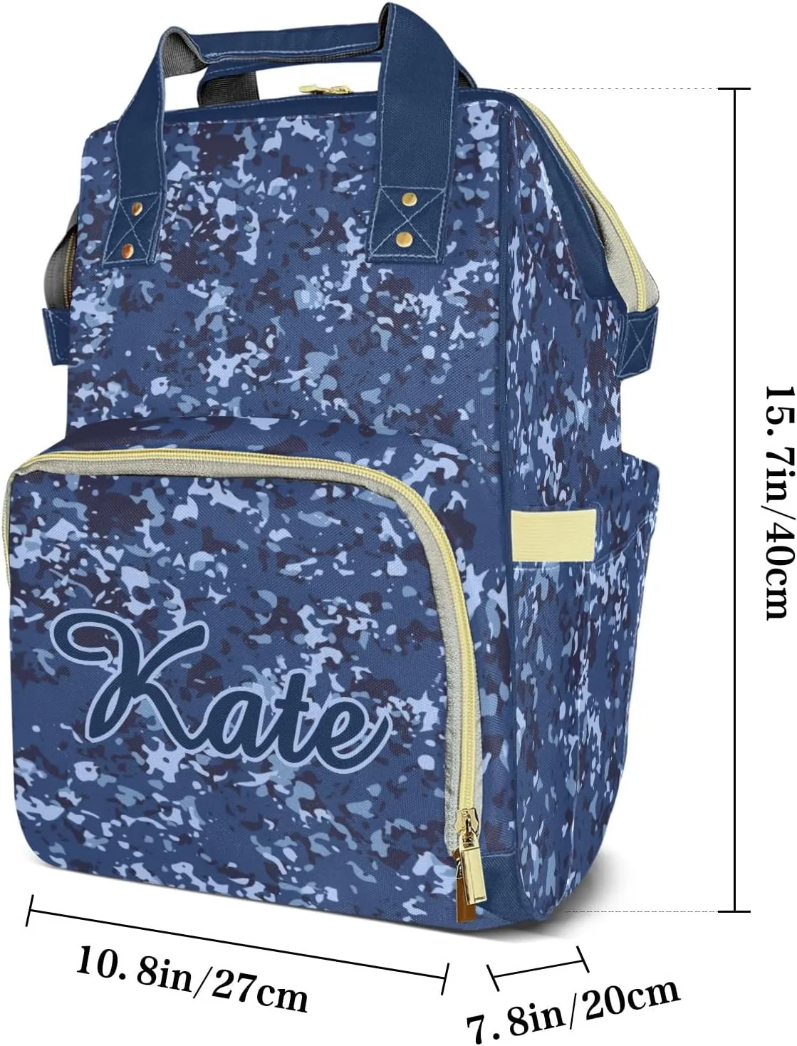 Navy Camouflage Mummy Bags Custom Personalized with Name Diaper Bags Backpack Gifts