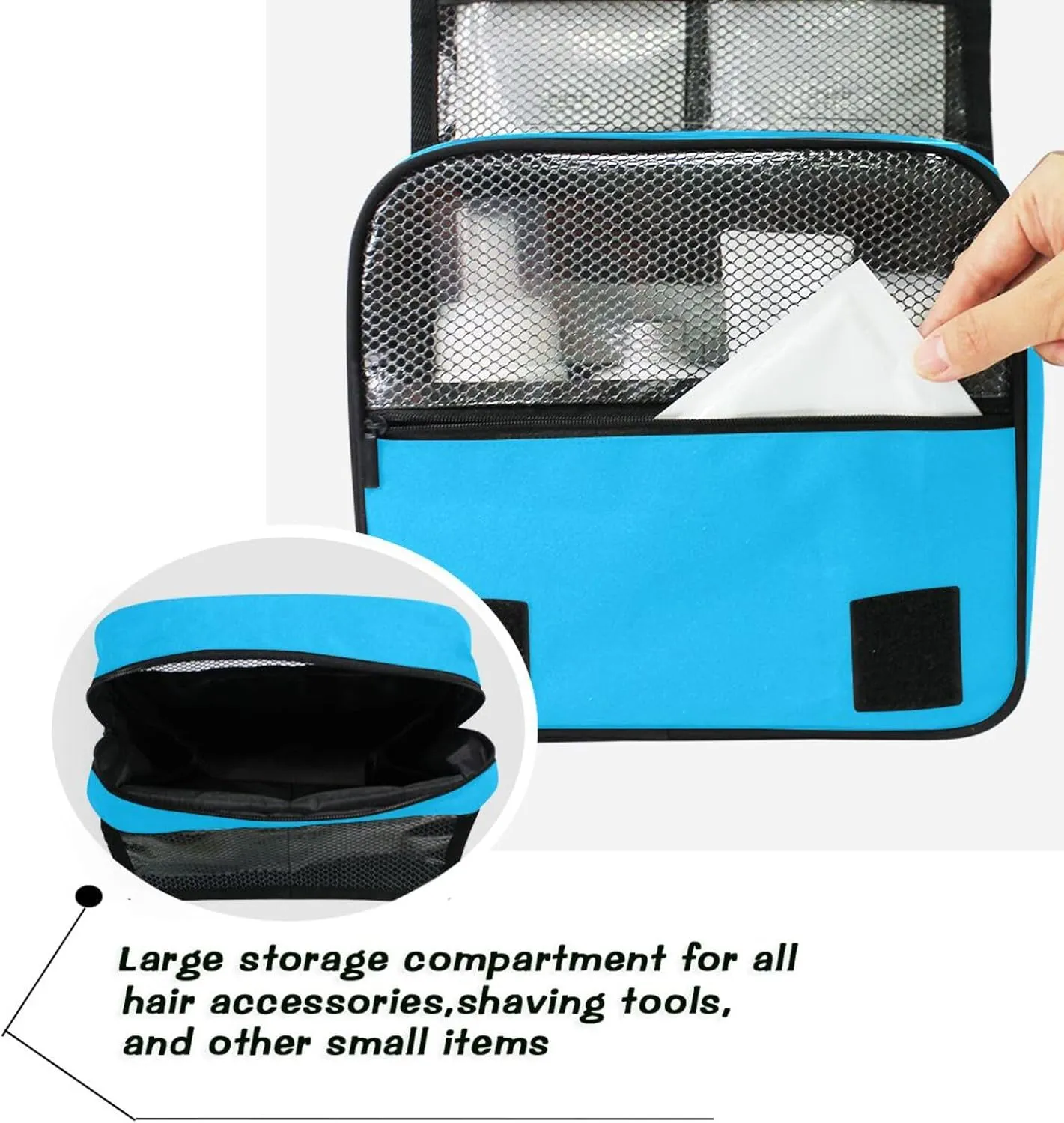 ODAWA Toiletry Bags Deep Sky Blue Cosmetic Bag Bathroom Storage Bag Women's Makeup Organizer Cosmetic Bags