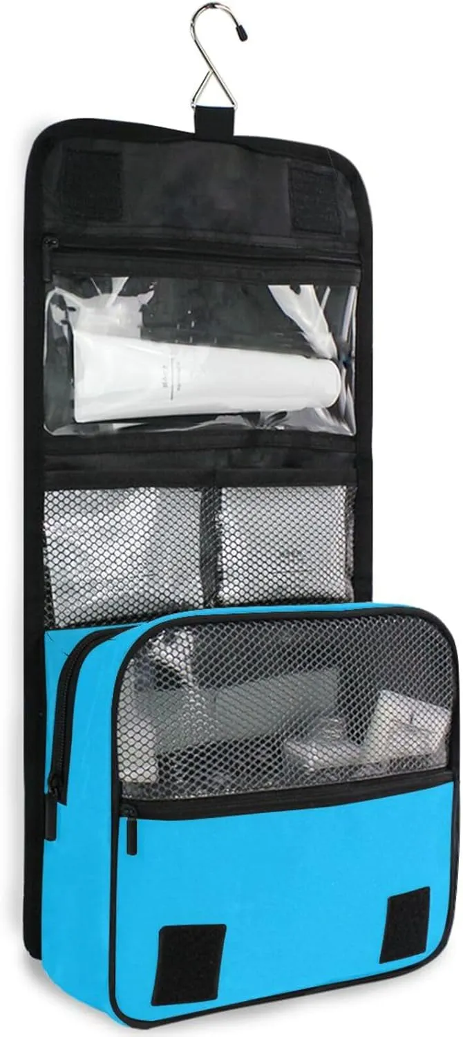 ODAWA Toiletry Bags Deep Sky Blue Cosmetic Bag Bathroom Storage Bag Women's Makeup Organizer Cosmetic Bags