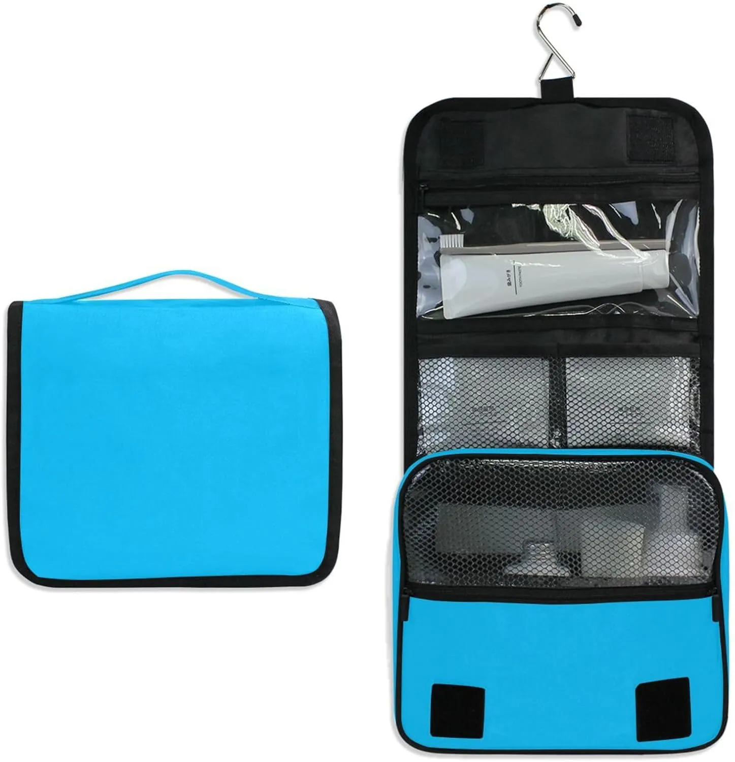 ODAWA Toiletry Bags Deep Sky Blue Cosmetic Bag Bathroom Storage Bag Women's Makeup Organizer Cosmetic Bags
