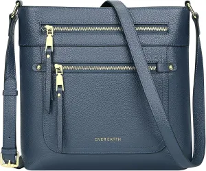 Over Earth Crossbody Bags for Women Leather Purses for Ladies with Multiple Pockets