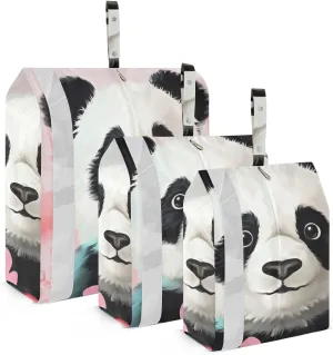 Panda Compression Packing Cubes, 3pcs Compressible Expandable Travel Packing Organizer, Travel Cubes for Suitcase Carry On