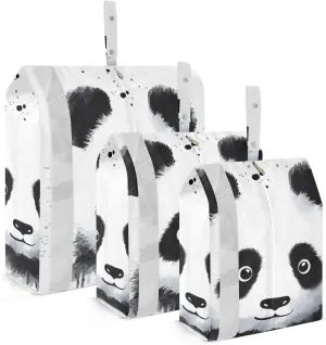 Panda Compression Packing Cubes, 3pcs Compressible Expandable Travel Packing Organizer, Travel Cubes for Suitcase Carry On