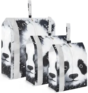 Panda Compression Packing Cubes, 3pcs Compressible Expandable Travel Packing Organizer, Travel Cubes for Suitcase Carry On