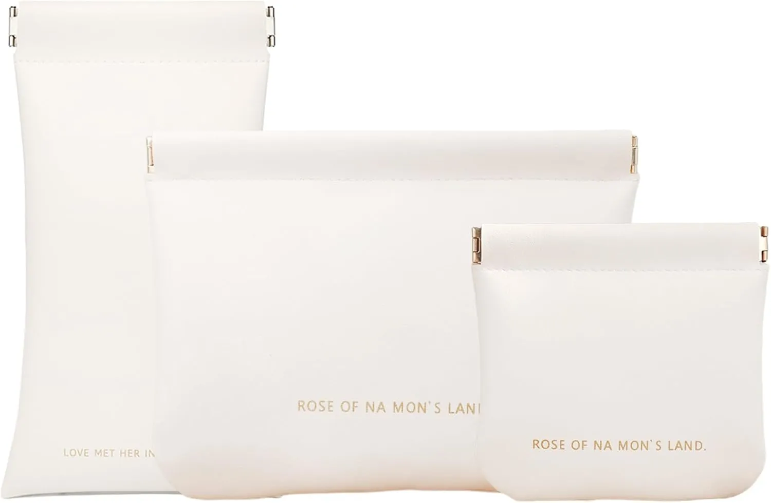 Pocket Cosmetic Bag Set, 3 Pieces Small Makeup Bag for Purse Waterproof Self-Closing Portable Travel Makeup Pouch Mini Travel Storage bag for Cosmetics Headphones Jewelry (White)