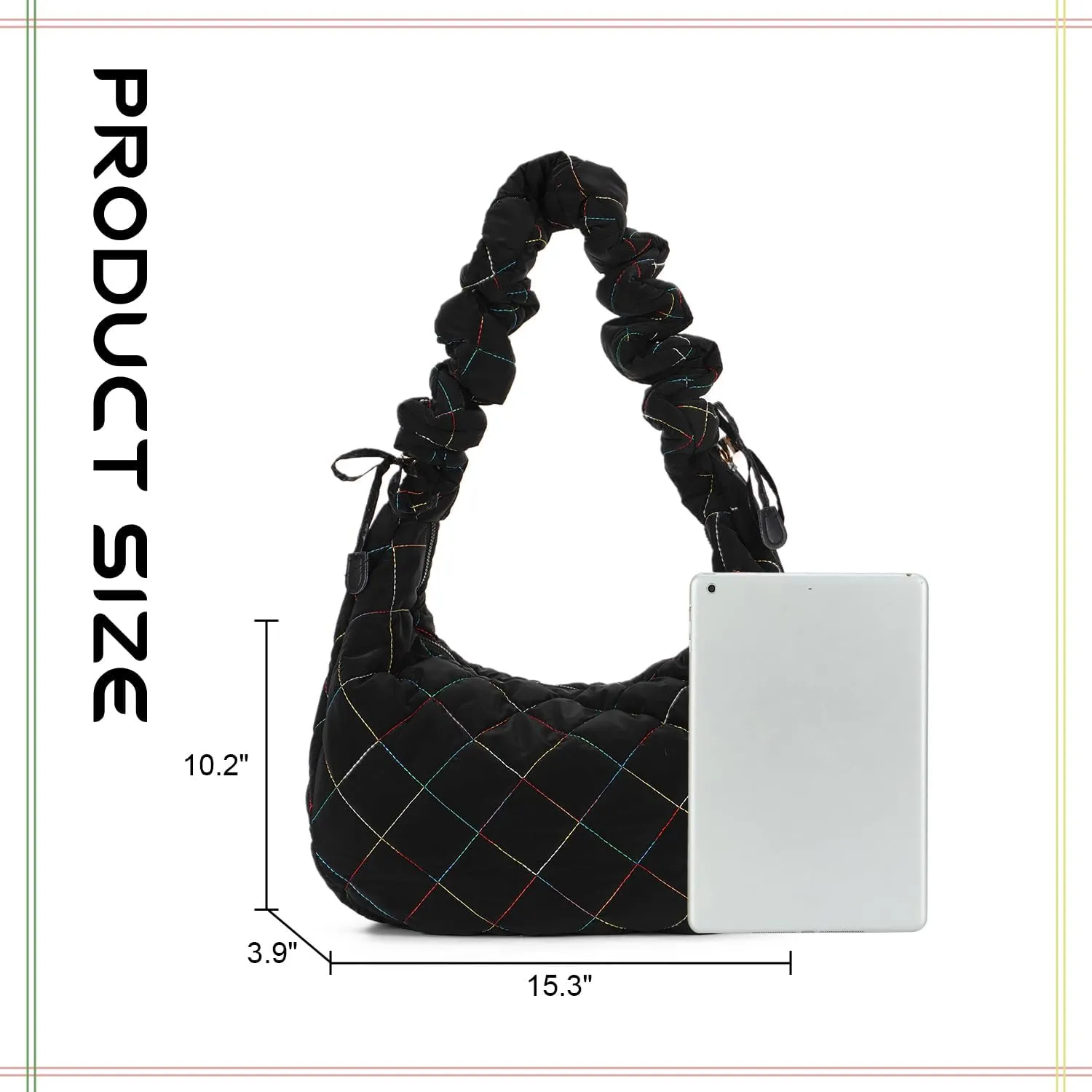 Puffer Tote Bag for Women Quilted Totes Puffy Crossbody Bag Lightweight Carryall Hobo Bag