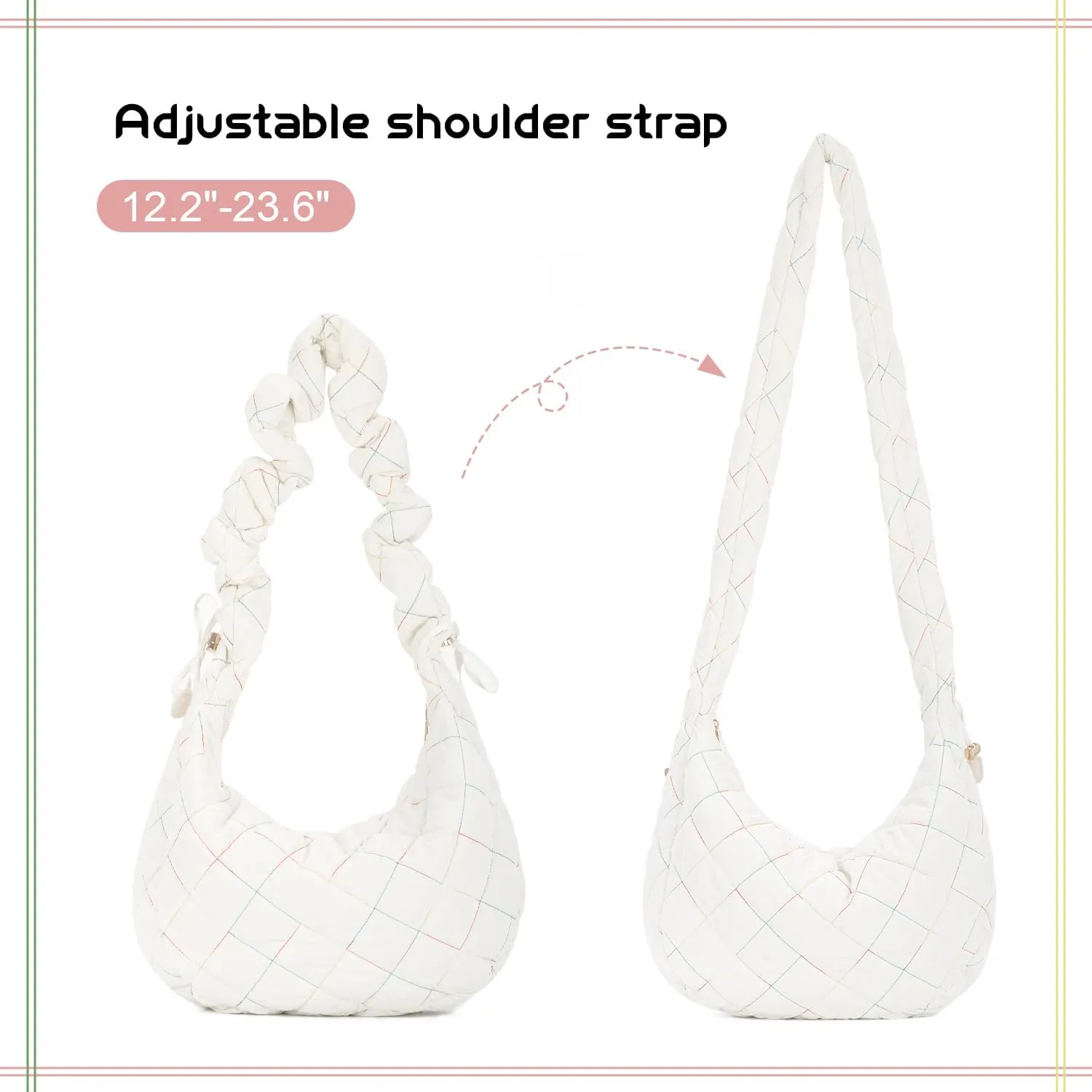 Puffer Tote Bag for Women Quilted Totes Puffy Crossbody Bag Lightweight Carryall Hobo Bag