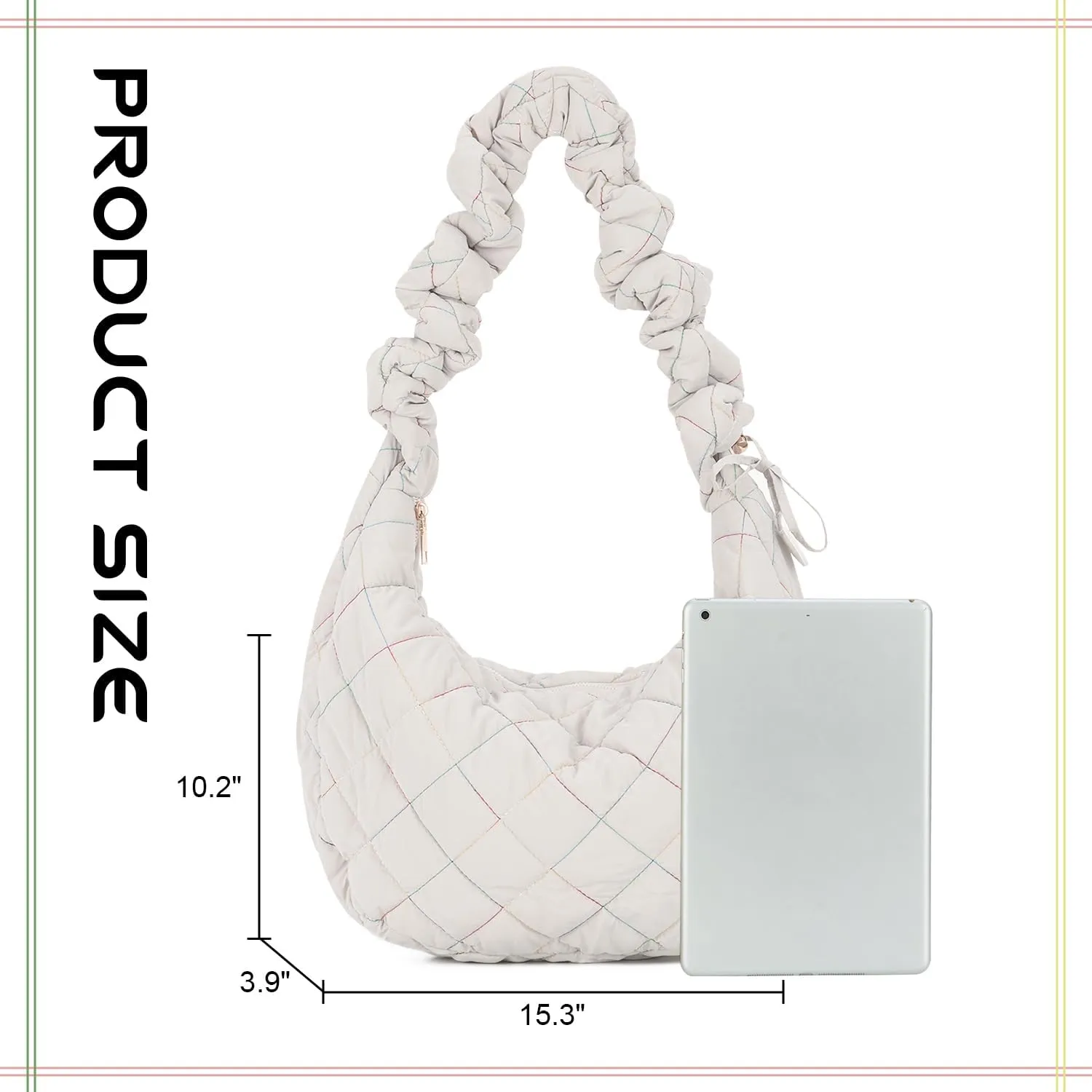 Puffer Tote Bag for Women Quilted Totes Puffy Crossbody Bag Lightweight Carryall Hobo Bag