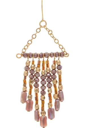 Rain Jewelry Gold Purple Glass Chandelier Fringe Earring