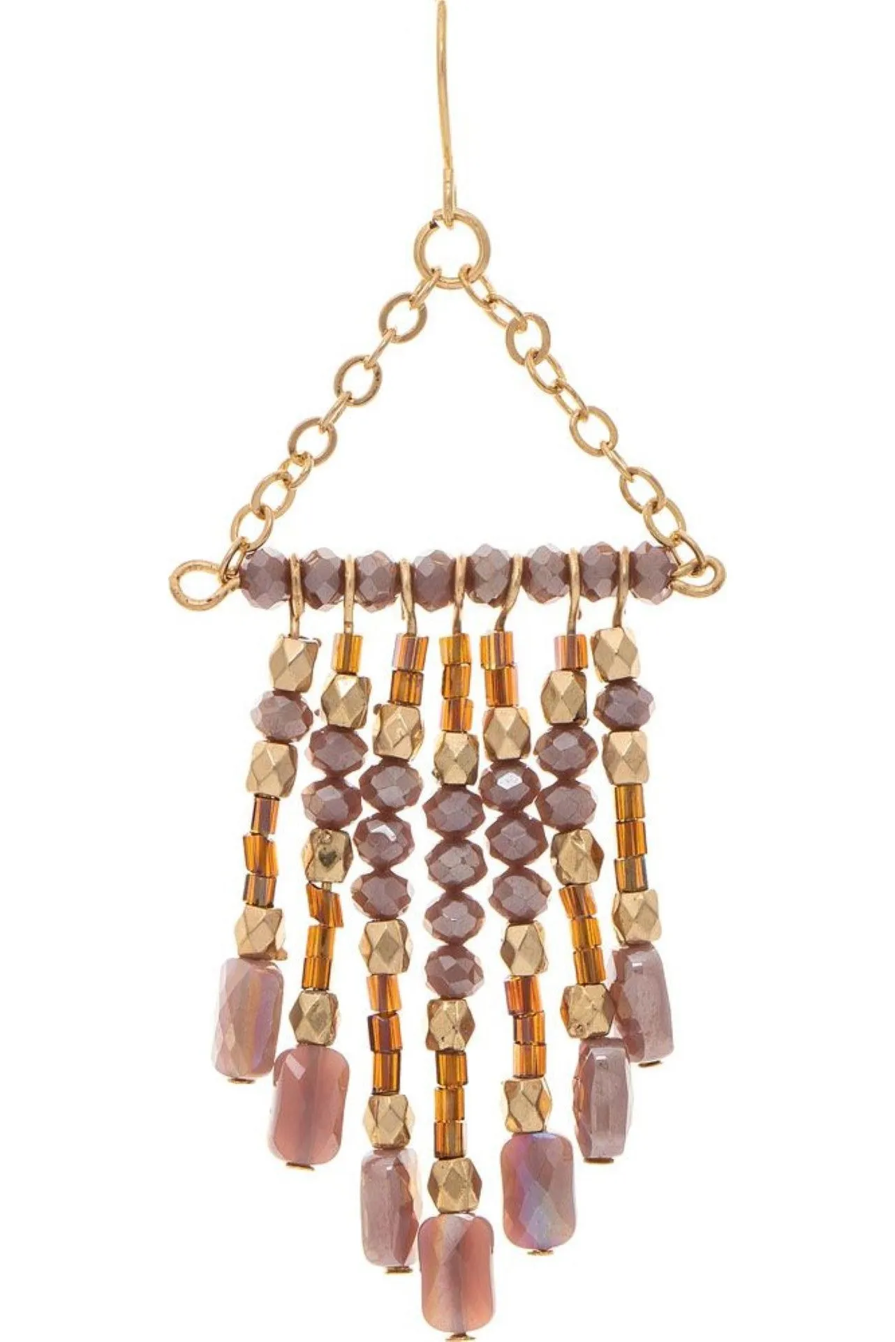Rain Jewelry Gold Purple Glass Chandelier Fringe Earring