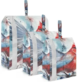 Red Bird Compression Packing Cubes, 3pcs Compressible Expandable Travel Packing Organizer, Travel Cubes for Suitcase Carry On