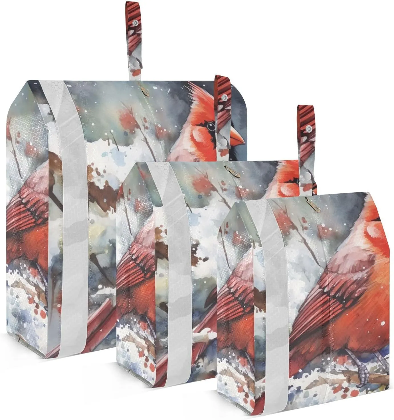 Red Bird Compression Packing Cubes, 3pcs Compressible Expandable Travel Packing Organizer, Travel Cubes for Suitcase Carry On