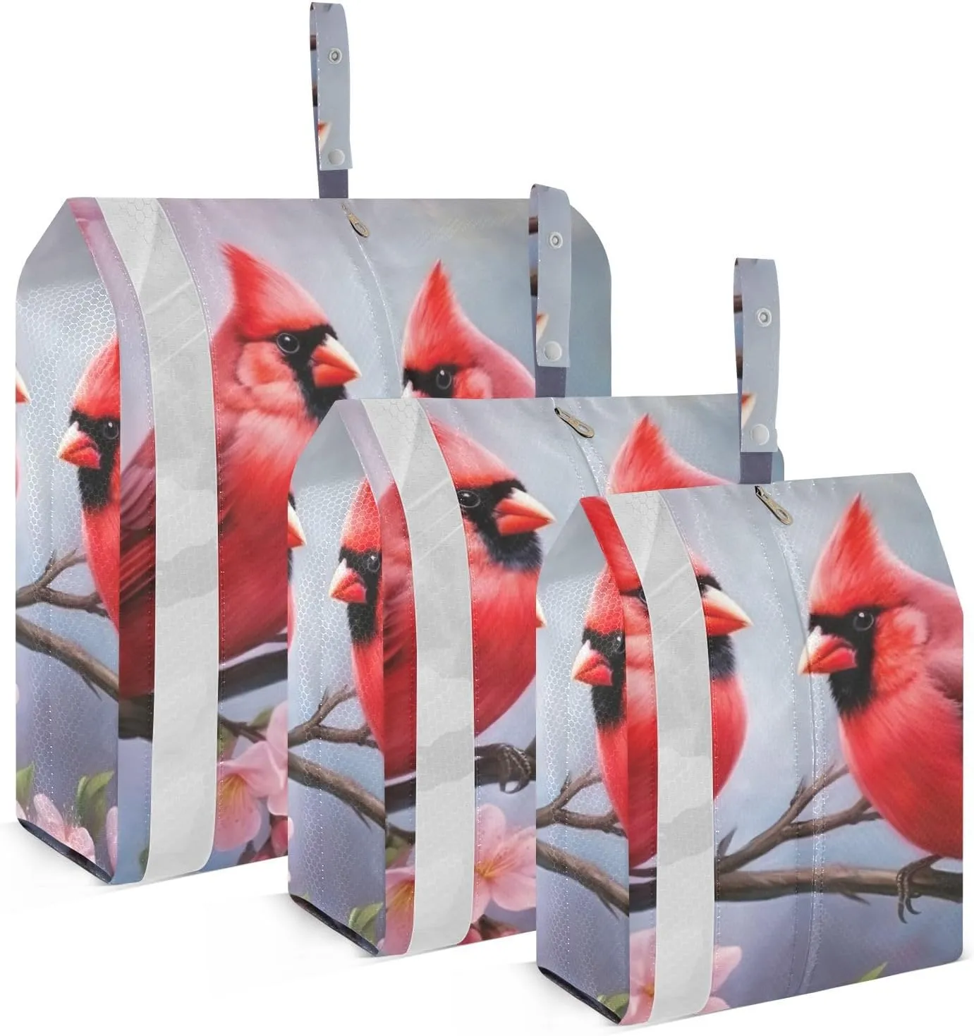 Red Bird Compression Packing Cubes, 3pcs Compressible Expandable Travel Packing Organizer, Travel Cubes for Suitcase Carry On