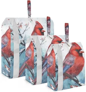 Red Bird Compression Packing Cubes, 3pcs Compressible Expandable Travel Packing Organizer, Travel Cubes for Suitcase Carry On