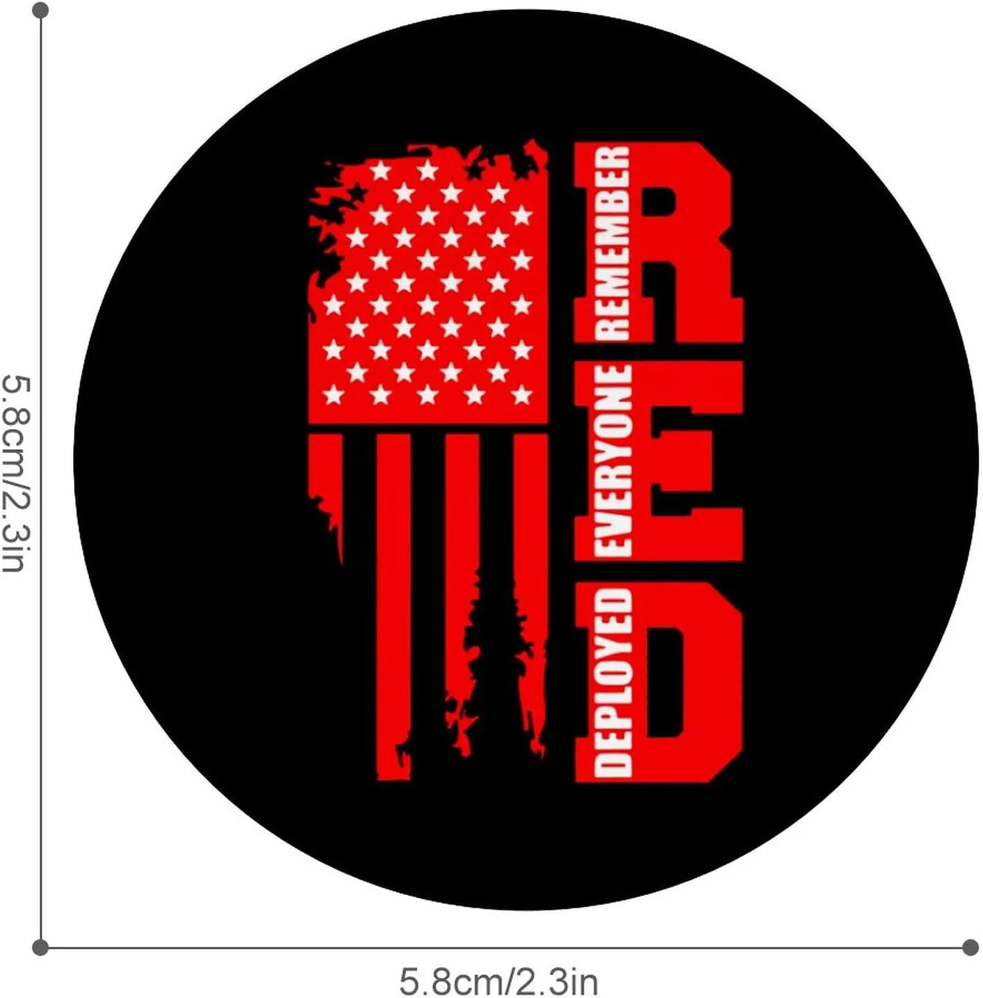 R.E.D Remember Everyone Deployed Red Friday 4 Round Tinplate Badge Lightweight Button Badge Lapel Tie Pin
