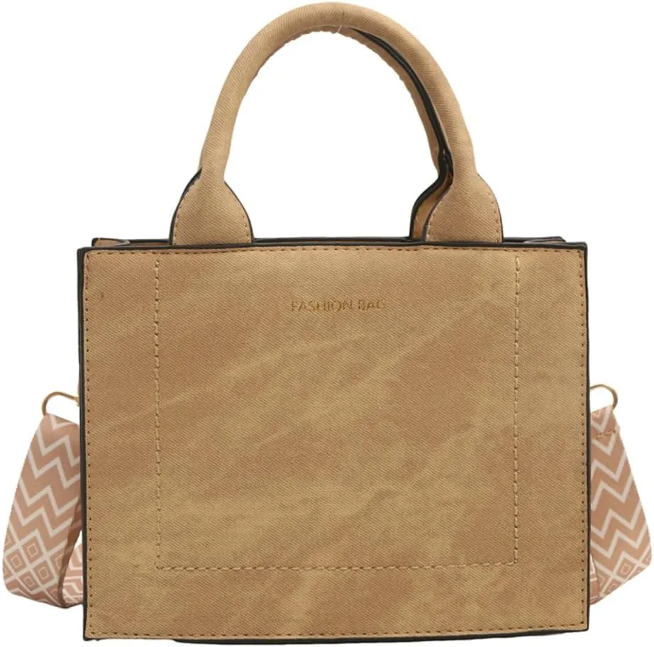 Retro Shoulder Bag for Women Vegan Leather Crossbody Purse Small Square Totes Guitar Strap Handbag Satchel