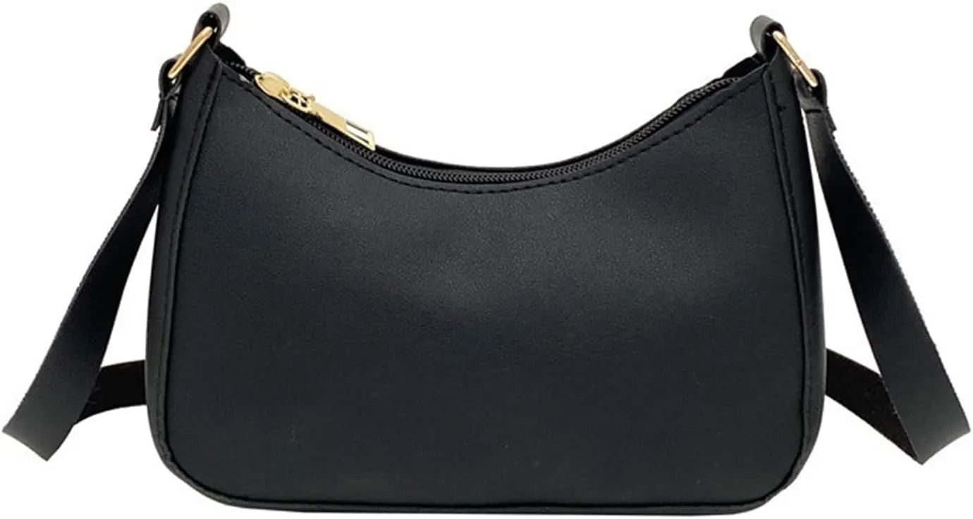 Retro Solid Color PU Leather Shoulder Underarm Bag Women's Fashion Handbags Casual Hobos Purses and Handbag Ladies Hand Bags