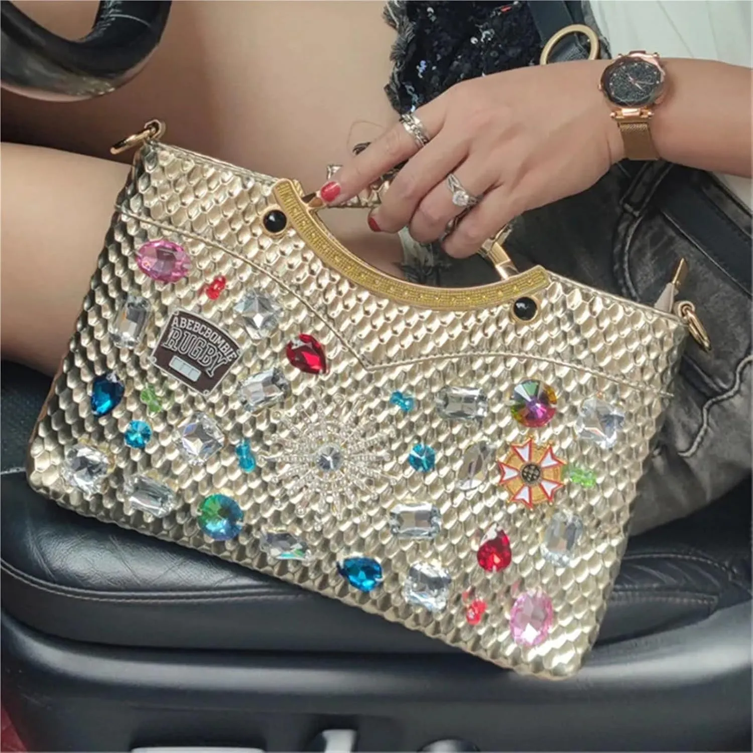 Rhinestone Bags Diamond Rhinestone Chain Evening Bag All-Match Underarm Bag Shoulder Crossbody Bags