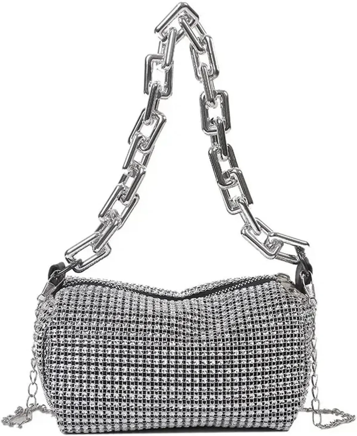 Rhinestone Bags Rhinestone Bucket Bag Glitter Chain Prom Purse (6.3 * 3.54) Inch
