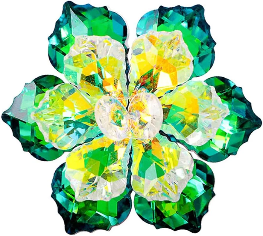 Rhinestone Sunflower Brooch Pin for Women Red Black Purple Large Flower Brooch Snowflake Brooch Marquise Wreath Brooches Jewelry