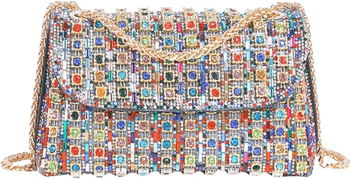 Rhinestones Shoulder Bags Clutch Purses for Women Chain Crossbody bag Sparkly Evening Bags for Cocktail Prom Party Wedding