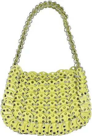Rungion Womens Acrylic Metal Sequins Purses Handmade Woven Small Shiny Y2k Shoulder Bags Evening Party Handbags Clutch